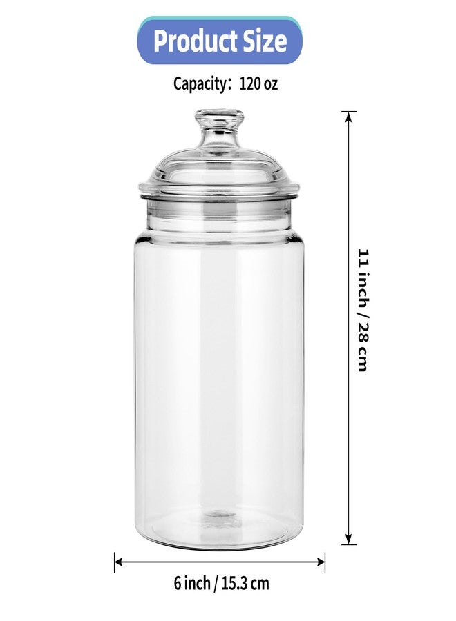 MOLIGOU Plastic Apothecary Jars with Airtight Lid, 120 oz Candy Jars for Candy Buffet, Kitchen Storage Jars, Set of 2 - Image 2